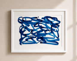 Arthur Simony Tableau bleu de cobalt A3